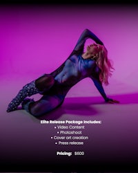 an image of a woman posing on a purple background