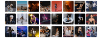 a collection of photos of people on stage